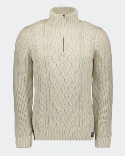 SUPERDRY D1 OVIN JACOB CABLE KNIT HALF ZIP ΠΛΕΚΤΟ ΑΝΔΡΙΚΟ - SD0APM6110639A000000