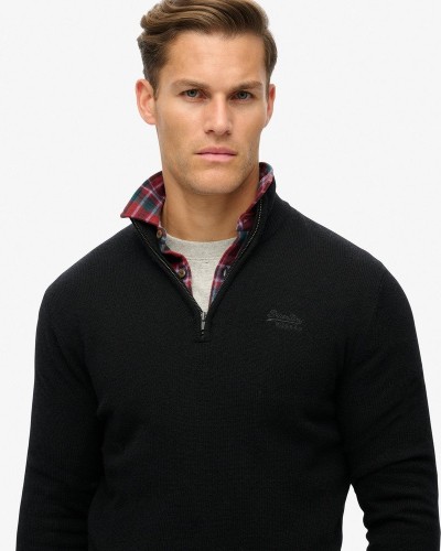 SUPERDRY D2 OVIN ESSENTIAL EMB KNIT HALF ZIP ΠΛΕΚΤΟ ΑΝΔΡΙΚΟ - SD0APM6110640A000000