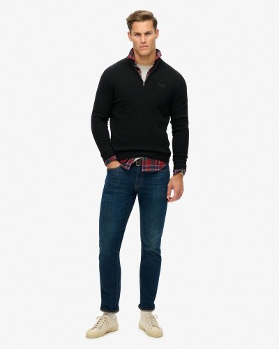 SUPERDRY D2 OVIN ESSENTIAL EMB KNIT HALF ZIP ΠΛΕΚΤΟ ΑΝΔΡΙΚΟ - SD0APM6110640A000000