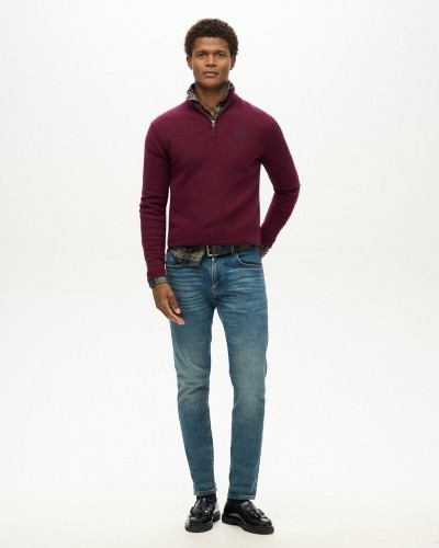 SUPERDRY D2 OVIN ESSENTIAL EMB KNIT HALF ZIP ΠΛΕΚΤΟ ΑΝΔΡΙΚΟ - SD0APM6110640A000000