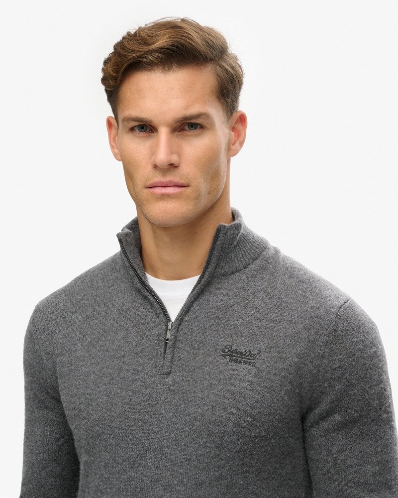 SUPERDRY D2 OVIN ESSENTIAL EMB KNIT HALF ZIP ΠΛΕΚΤΟ ΑΝΔΡΙΚΟ - SD0APM6110640A000000