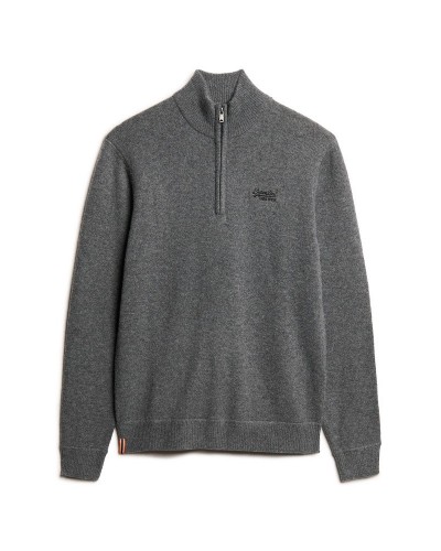 SUPERDRY D2 OVIN ESSENTIAL EMB KNIT HALF ZIP ΠΛΕΚΤΟ ΑΝΔΡΙΚΟ - SD0APM6110640A000000