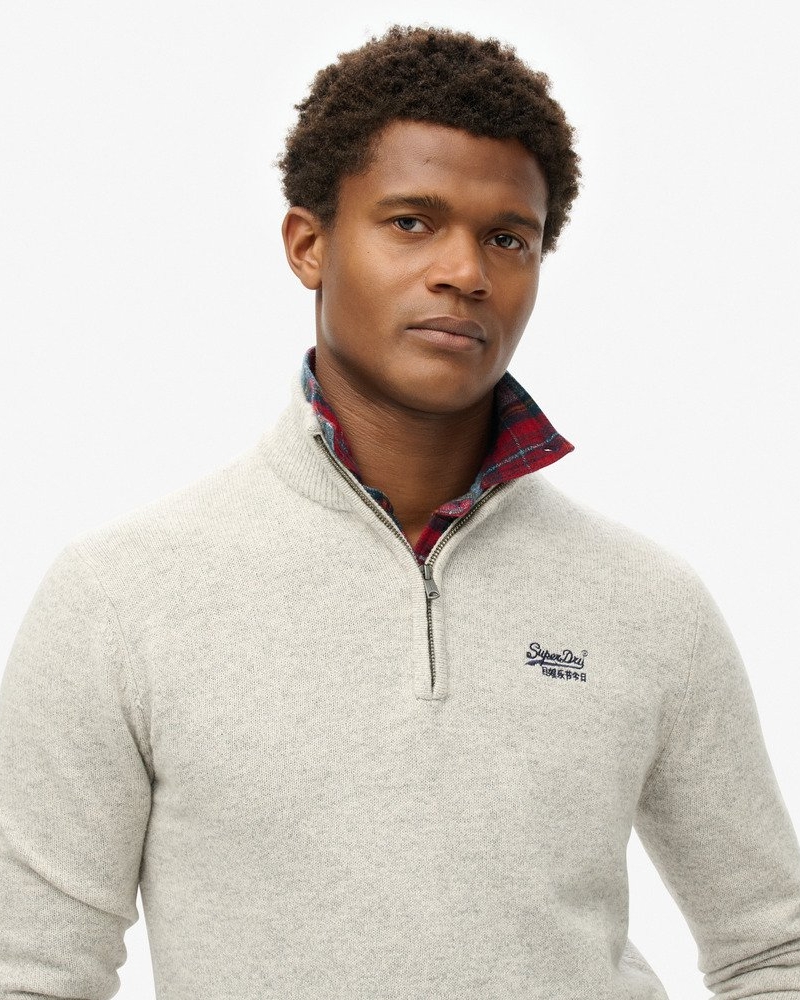 SUPERDRY D2 OVIN ESSENTIAL EMB KNIT HALF ZIP ΠΛΕΚΤΟ ΑΝΔΡΙΚΟ - SD0APM6110640A000000