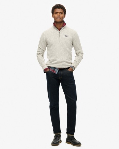 SUPERDRY D2 OVIN ESSENTIAL EMB KNIT HALF ZIP ΠΛΕΚΤΟ ΑΝΔΡΙΚΟ - SD0APM6110640A000000