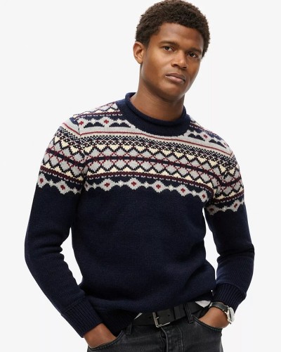 SUPERDRY D3 FAIRISLE ROLL NECK JUMPER ΠΛΕΚΤΟ ΑΝΔΡΙΚΟ - SD0APM6110528B000000