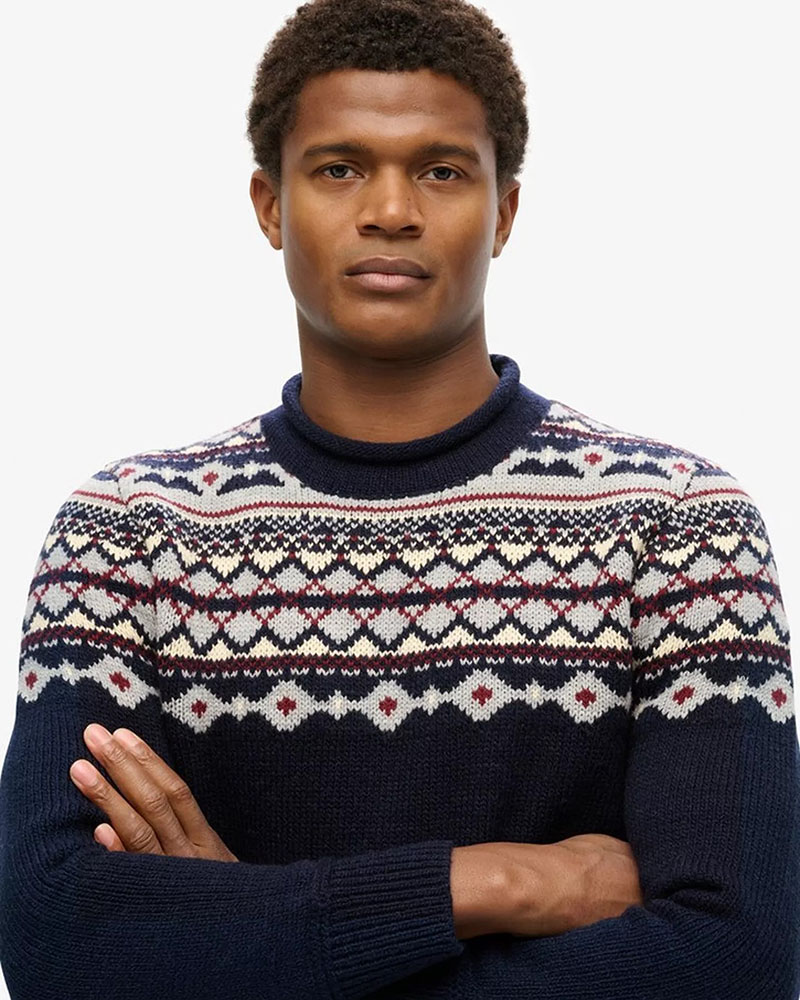 SUPERDRY D3 FAIRISLE ROLL NECK JUMPER ΠΛΕΚΤΟ ΑΝΔΡΙΚΟ - SD0APM6110528B000000