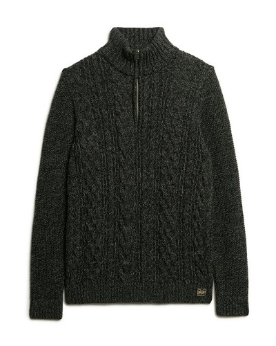 SUPERDRY D1 OVIN JACOB CABLE KNIT HALF ZIP ΠΛΕΚΤΟ ΑΝΔΡΙΚΟ - SD0APM6110639A000000