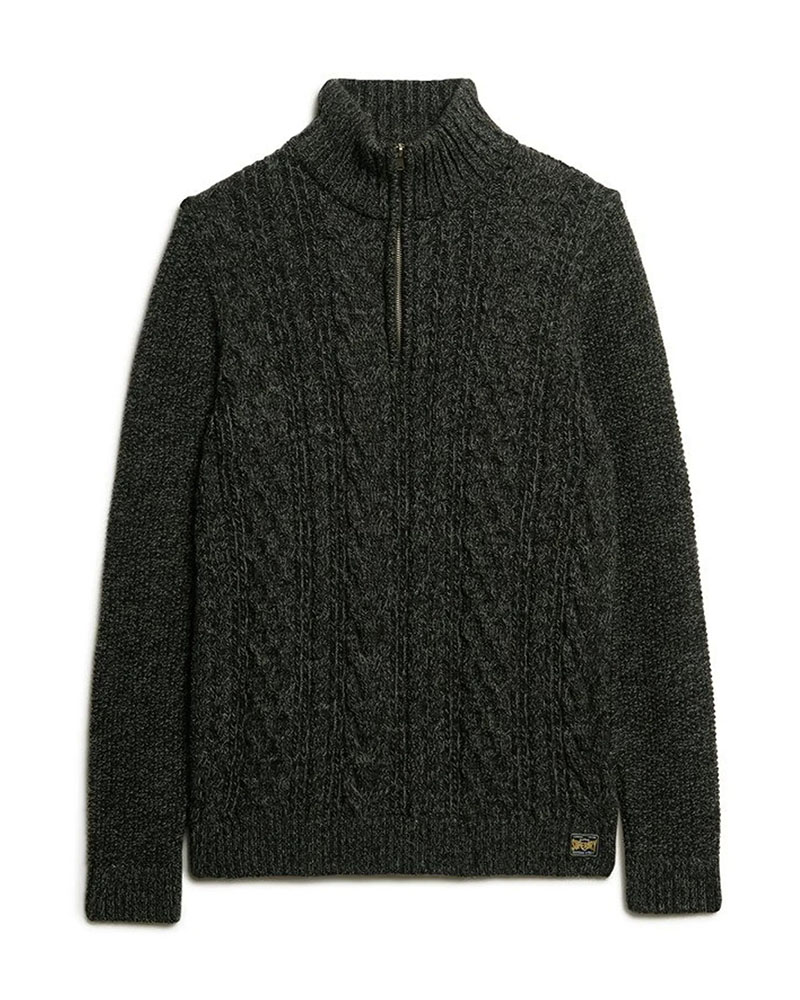 SUPERDRY D1 OVIN JACOB CABLE KNIT HALF ZIP ΠΛΕΚΤΟ ΑΝΔΡΙΚΟ - SD0APM6110639A000000