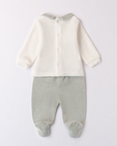 IDO TWO PIECES ROMPERS SUIT WITH FEET - 4.A153/00