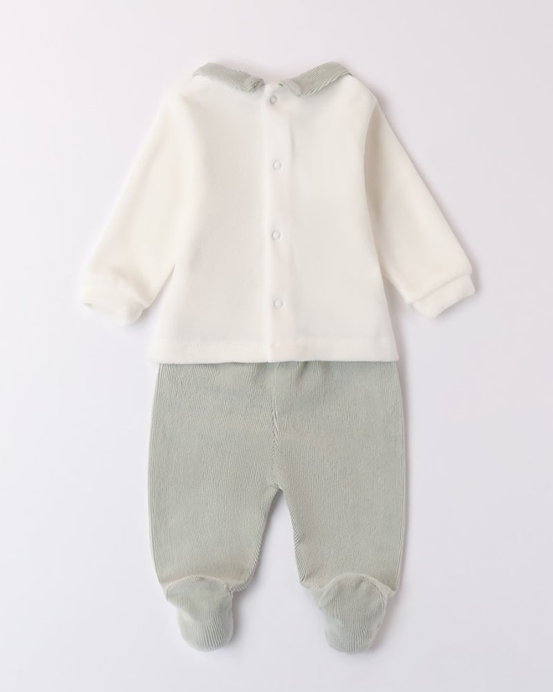 IDO TWO PIECES ROMPERS SUIT WITH FEET - 4.A153/00