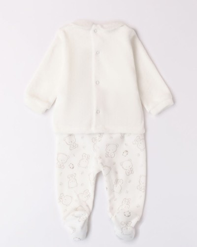 IDO TWO PIECES ROMPERS SUIT WITH FEET - 4.A220/00