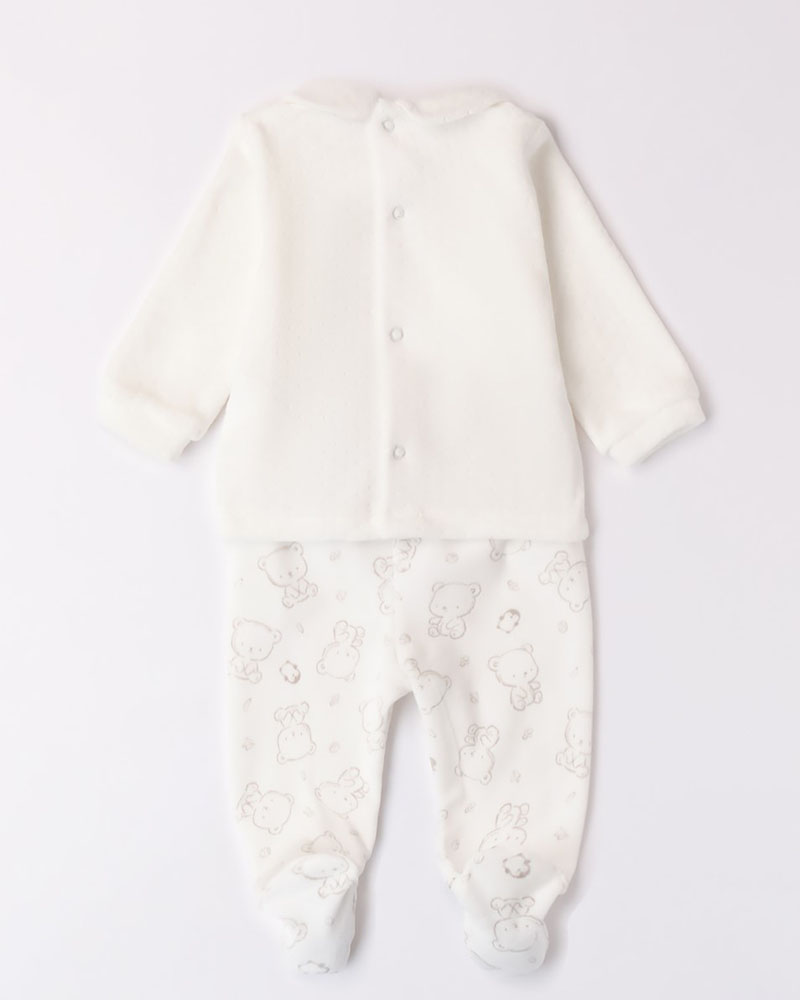 IDO TWO PIECES ROMPERS SUIT WITH FEET - 4.A220/00