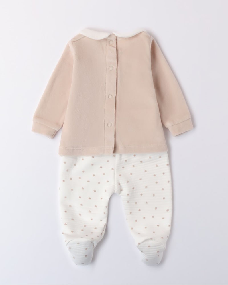 IDO TWO PIECES ROMPERS SUIT WITH FEET - 4.A231/00