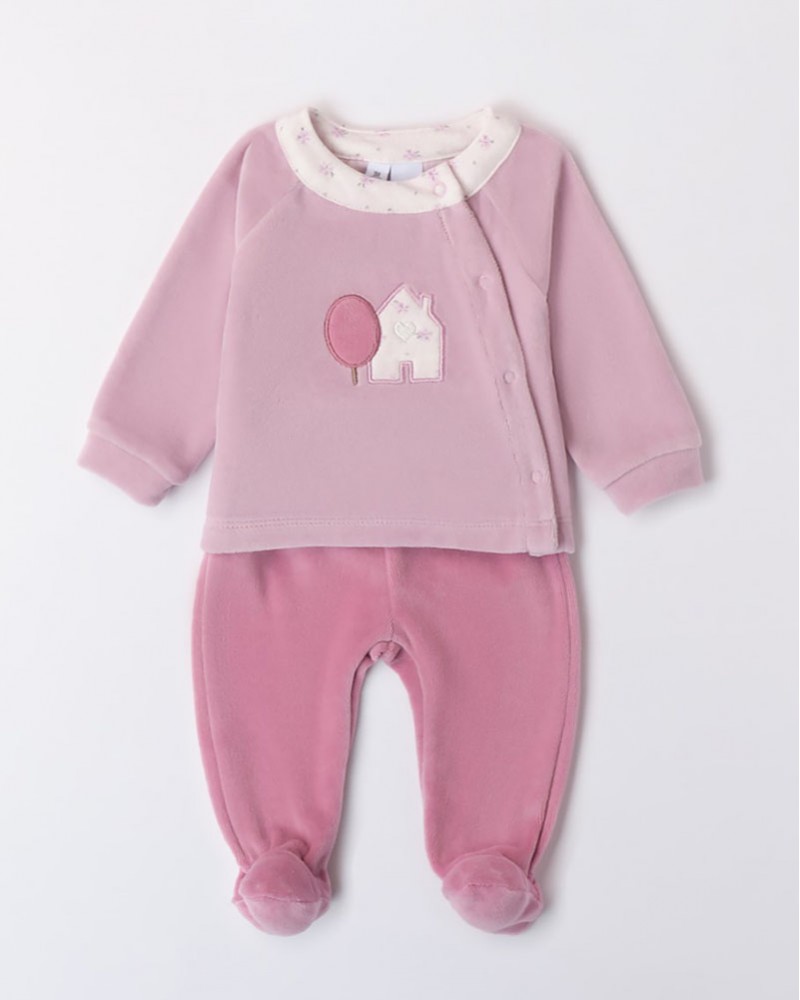 IDO TWO PIECES ROMPERS SUIT WITH FEET - 4.A232/00