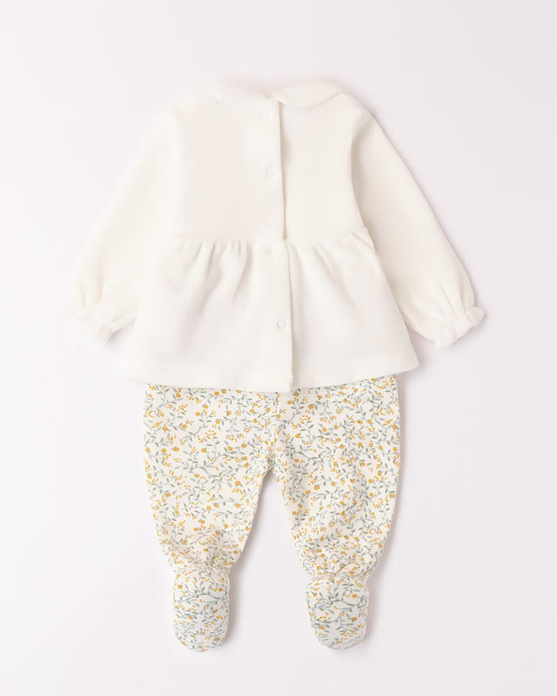 IDO TWO PIECES ROMPERS SUIT WITH FEET - 4.A233/00