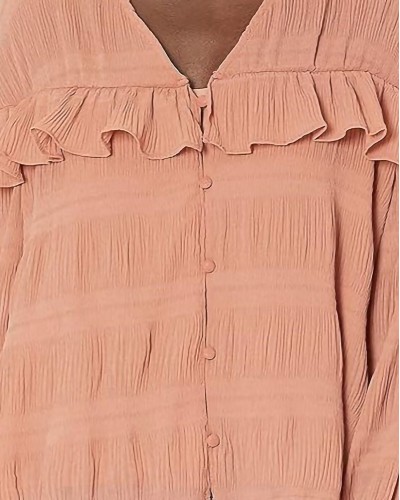 KENDALL +  KYLIE K&K BUTTON UP RUFFLE BLOUSE - SS21-102