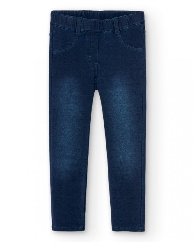 BOBOLI Fleece denim trousers for girl -BCI - 490014