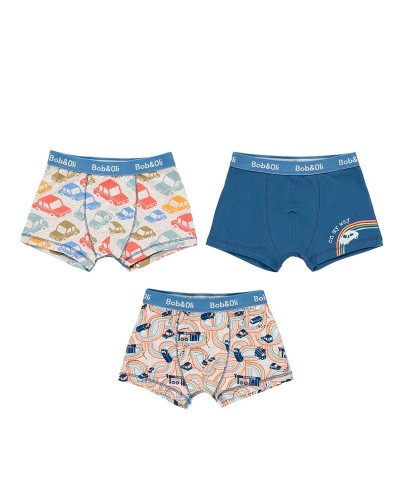 BOBOLI Pack 3 boxers for boy - organic - 84B604