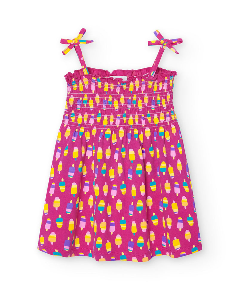 BOBOLI Knit dress printed for baby -BCI - 808051