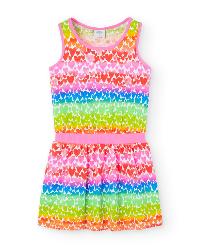 BOBOLI Knit dress hearts for girl -BCI - 828132