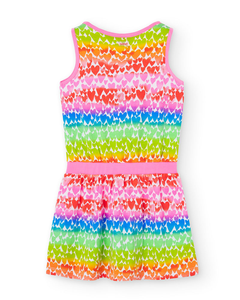 BOBOLI Knit dress hearts for girl -BCI - 828132