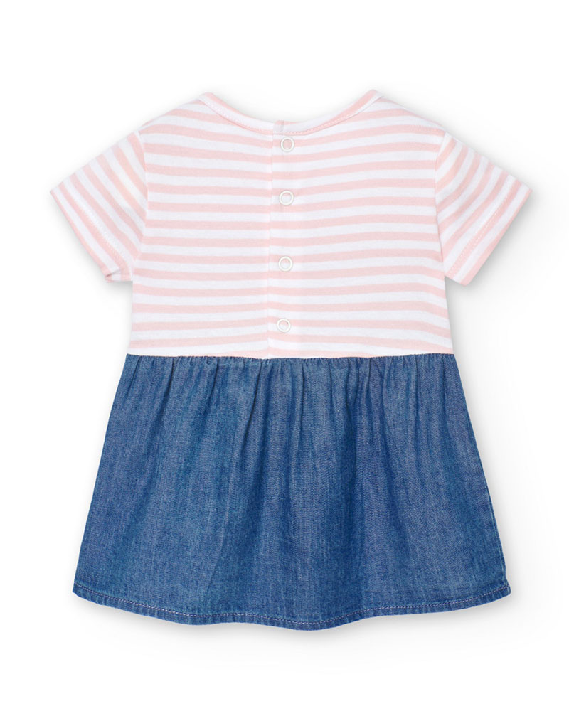 BOBOLI Denim dress combined for baby -BCI - 108010