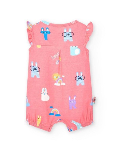 BOBOLI Knit play suit printed for baby -BCI - 118044