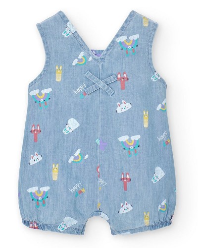 BOBOLI Denim dungarees printed for baby boy - 118189