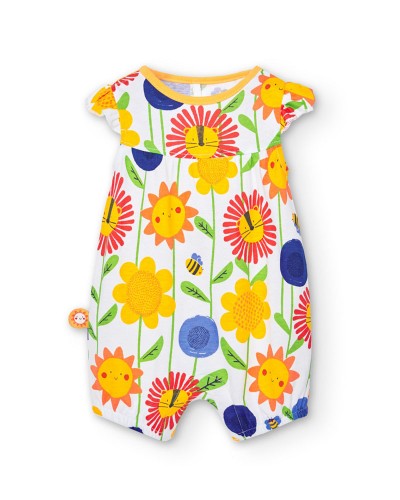 BOBOLI Knit play suit printed for baby -BCI - 128090