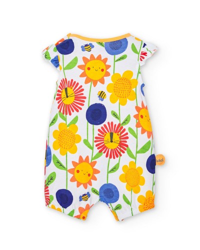 BOBOLI Knit play suit printed for baby -BCI - 128090