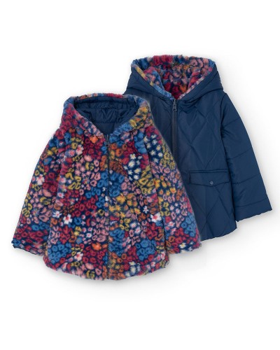 BOBOLI Reversible technical fabric parka for girl - 429005