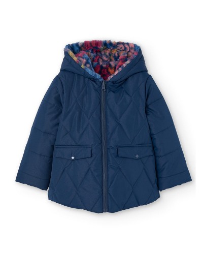 BOBOLI Reversible technical fabric parka for girl - 429005