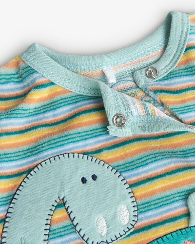 BOBOLI Velour play suit striped for baby -BCI - 119157