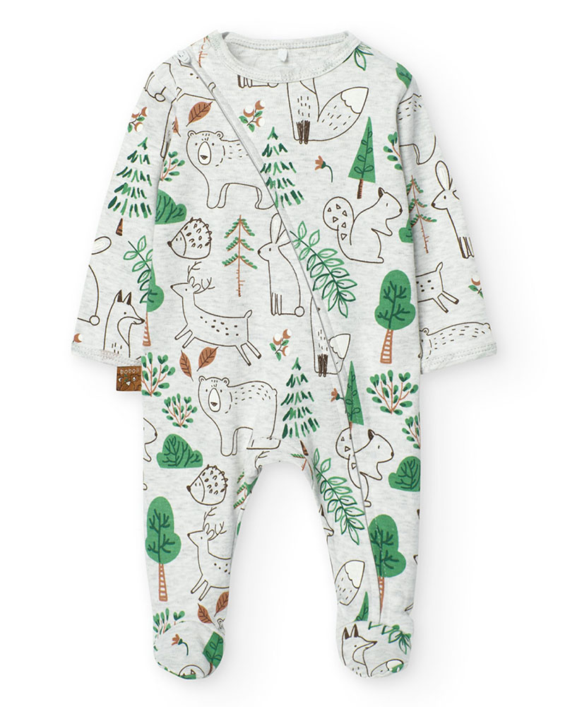 BOBOLI Interlock play suit printed for baby -BCI - 129068