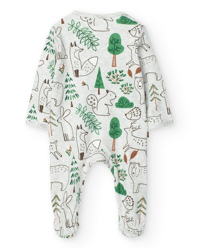 BOBOLI Interlock play suit printed for baby -BCI - 129068