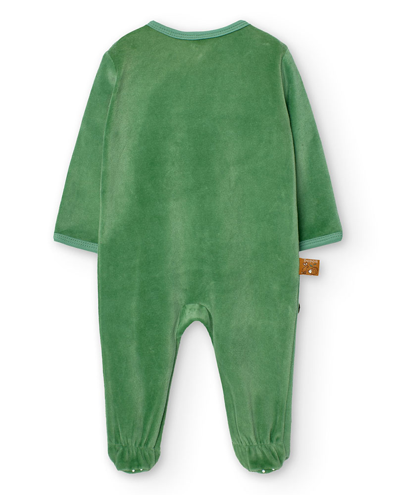 BOBOLI Velour play suit for baby boy -BCI - 129170