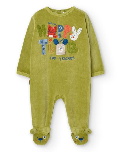 BOBOLI Velour play suit for baby -BCI - 139126