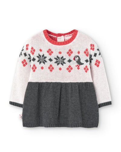 BOBOLI Knitwear dress for baby girl -BCI - 149026