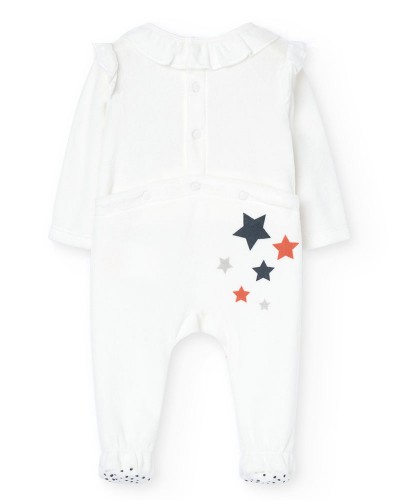 BOBOLI Velour play suit for baby girl -BCI - 149071