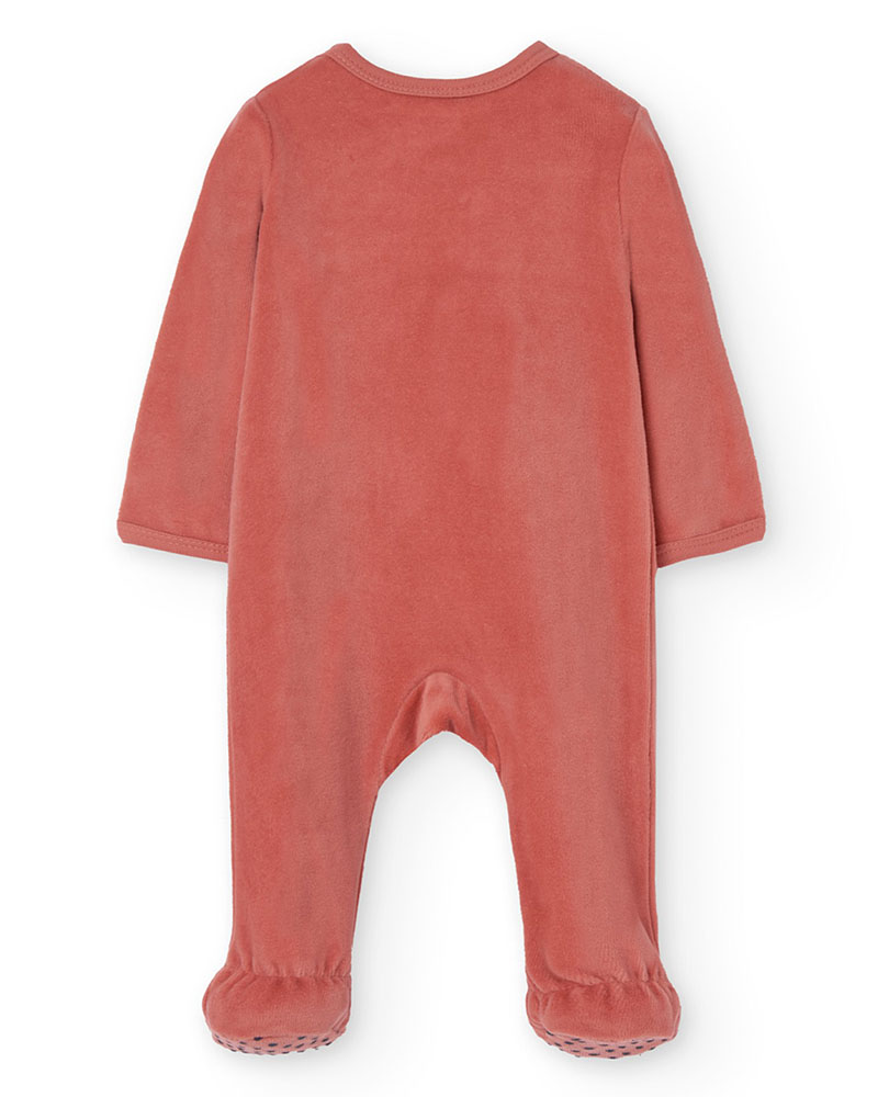 BOBOLI Velour play suit for baby girl -BCI - 149082