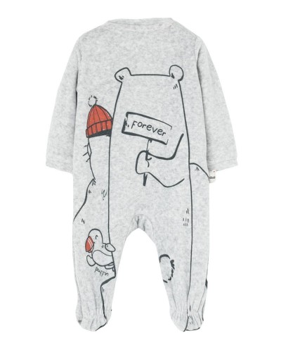 BOBOLI Velour play suit for baby boy -BCI - 149150