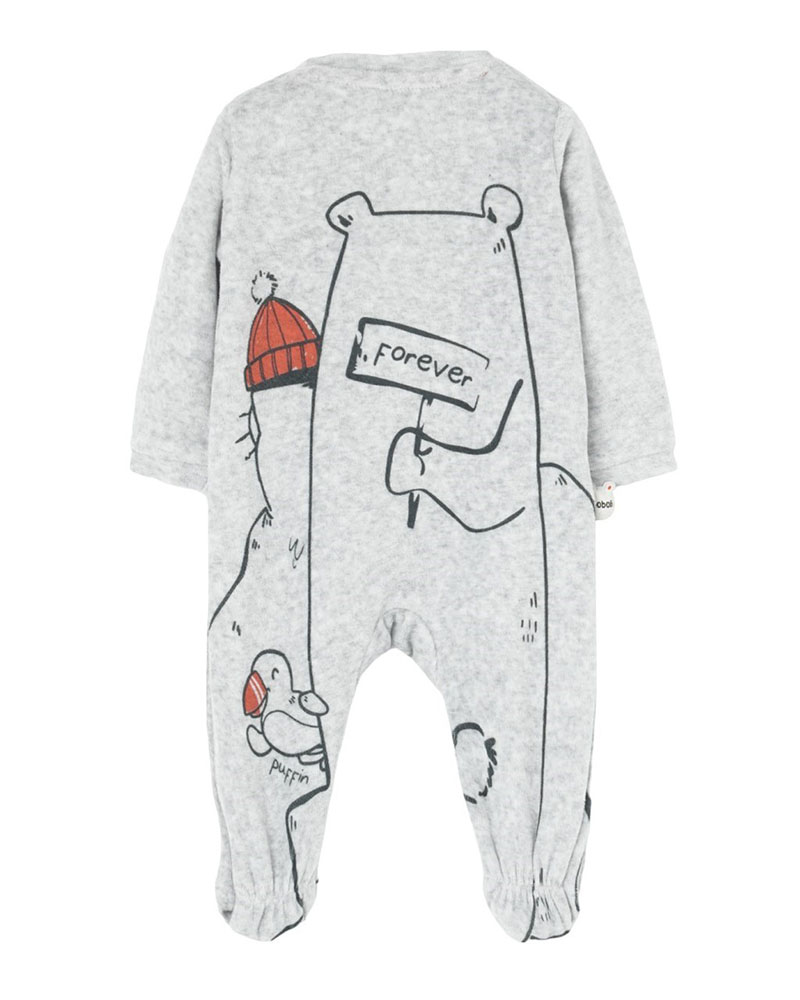 BOBOLI Velour play suit for baby boy -BCI - 149150