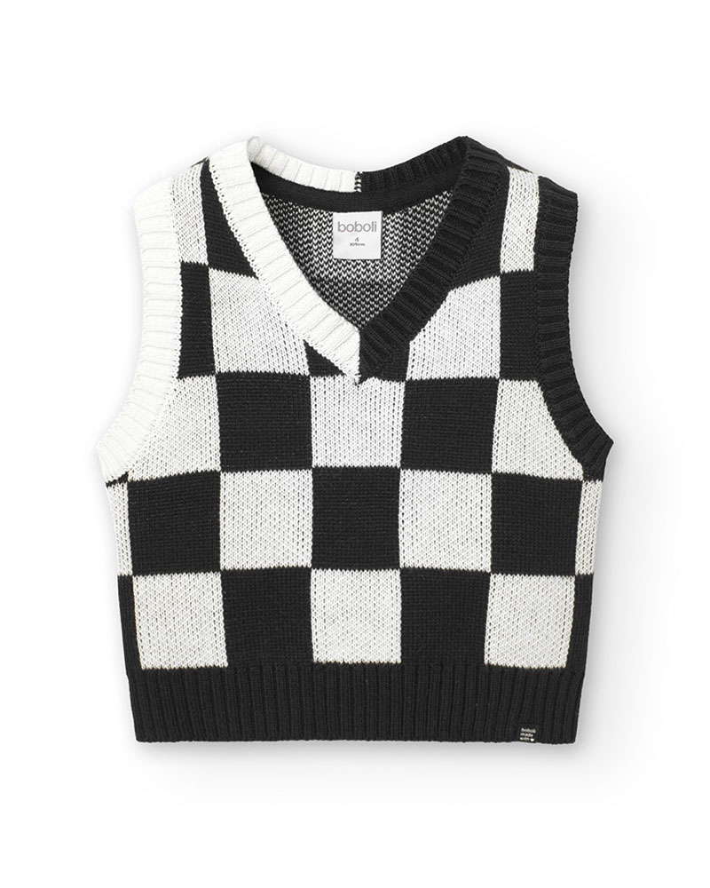 BOBOLI Knitwear vest check for girl -BCI - 459109