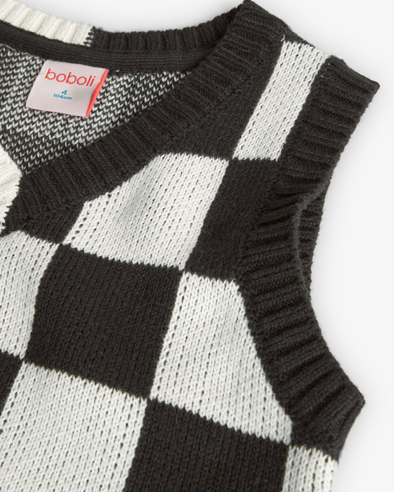 BOBOLI Knitwear vest check for girl -BCI - 459109