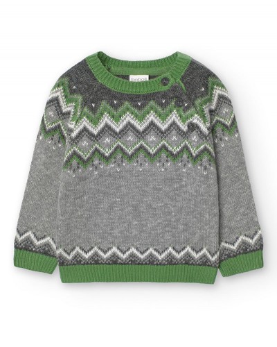 BOBOLI Knitwear pullover jacquard for baby boy - 719209