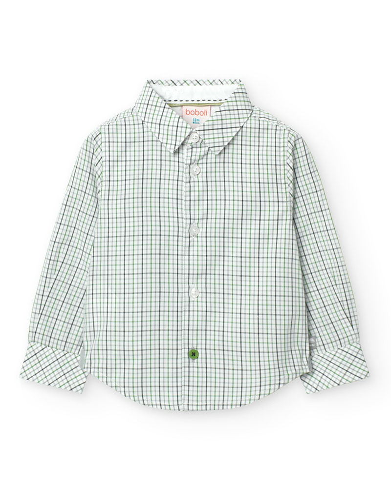 BOBOLI Poplin shirt check for baby -BCI - 719210