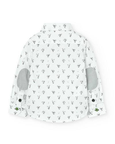 BOBOLI Poplin shirt printed for baby -BCI - 719232