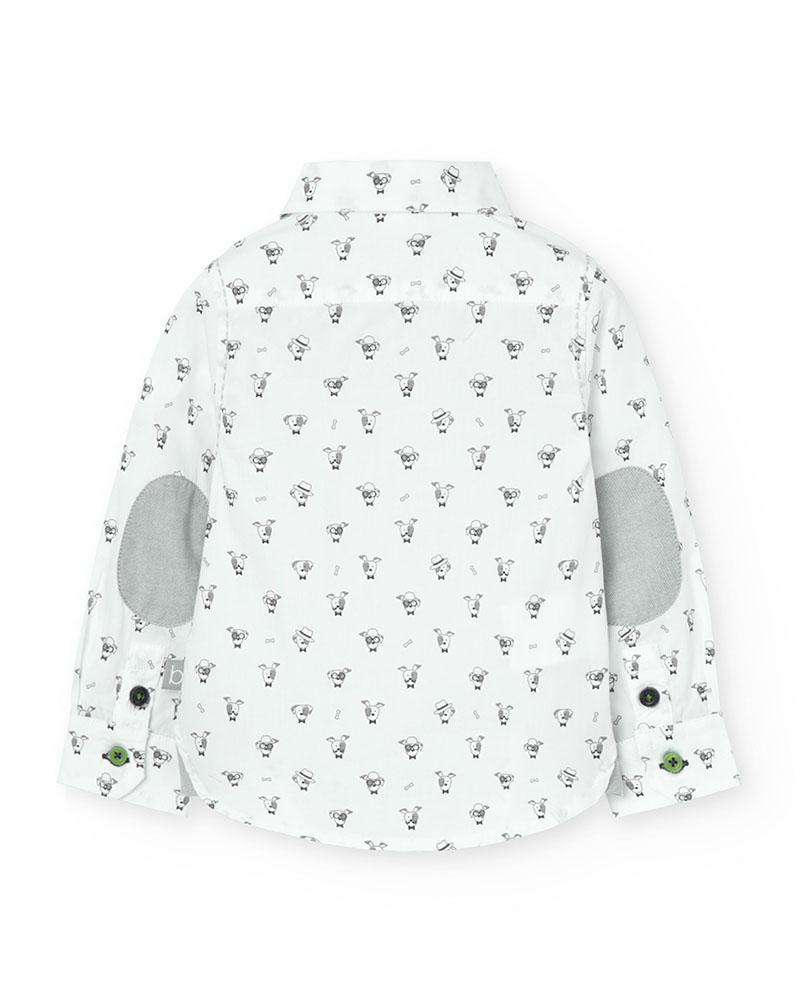 BOBOLI Poplin shirt printed for baby -BCI - 719232