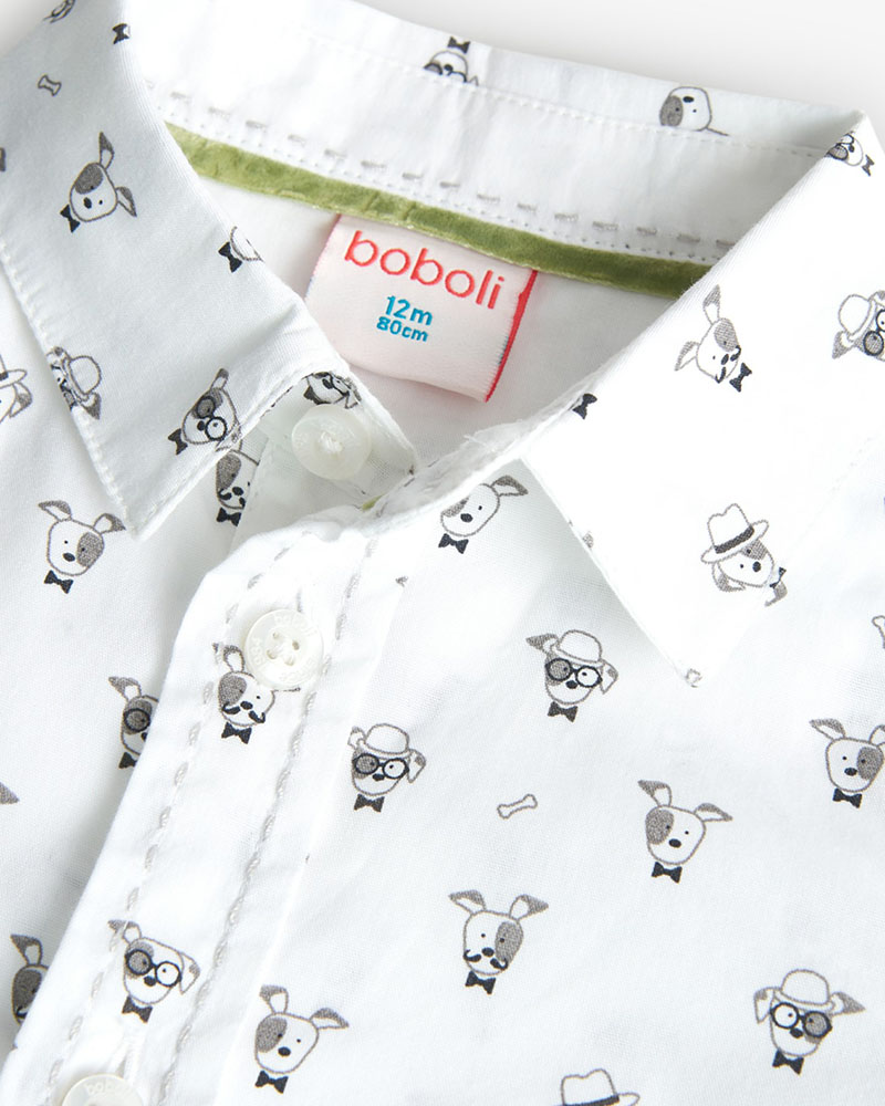 BOBOLI Poplin shirt printed for baby -BCI - 719232