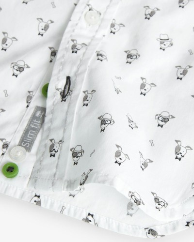 BOBOLI Poplin shirt printed for baby -BCI - 719232